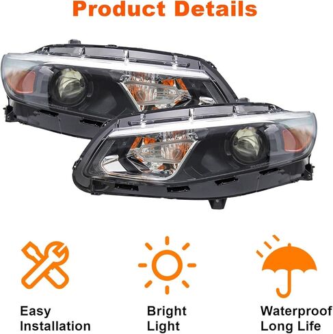 Halogen Headlight Headlamp Assembly Compatible with 2016 2017 2018 Chevy Malibu Driver and Passenger Side Bulbs are Included Plug and Play in Saudi Arabia