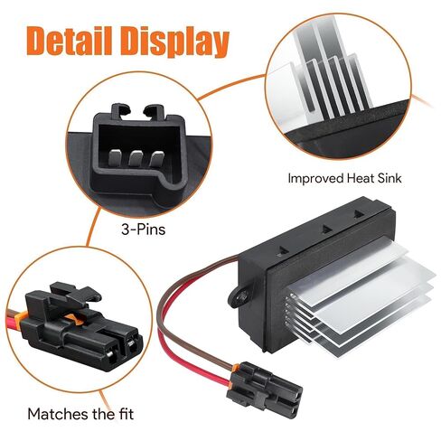 Blower Motor Resistor Heater Fan Control Module Compatible with Hummer H2 2003-2007 Replace 19331830 19329838 89023355 93803637 88986529 15-80388 15-80655 15-80911 19331830 3GSH-19E624-CA in Kuwait