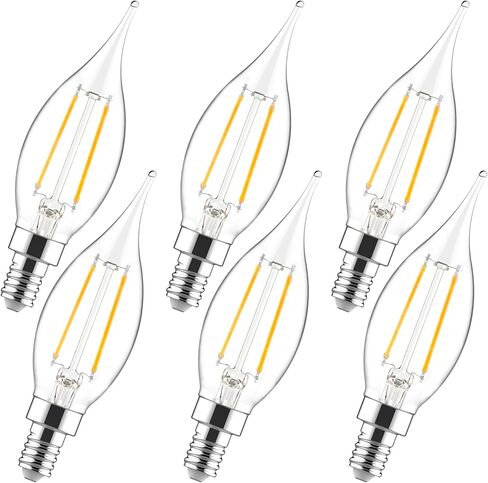 مصابيح LED شمعدان E12 من Sengled قابلة للتعتيم، مصابيح إضاءة ثريا CA10 مكافئة 40 وات، مصابيح شموع بيضاء نهارية 5000 ك للثريات، مروحة السقف، ضوء قلادة، 6 عبوات in Kuwait