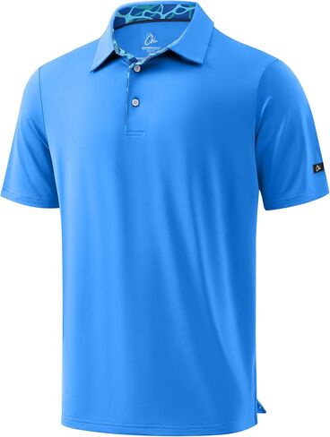 قميص جولف رجالي من Obla بأكمام قصيرة وجاف مناسب للرطوبة وأداء رياضي كاجوال بياقة للعمل للرجال in Kuwait