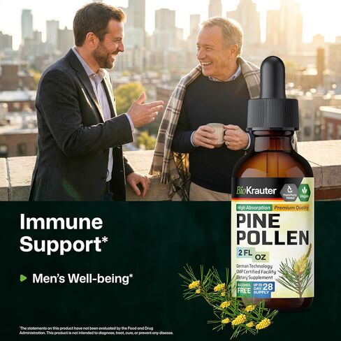 صبغة حبوب لقاح الصنوبر من بيو كروتر - مستخلص سائل من مسحوق حبوب لقاح الصنوبر لدعم المناعة - مكمل عشبي طبيعي خالٍ من الكحول والسكر - قطرات حبوب لقاح الصنوبر النباتية 4 أونصة سائلة. in Kuwait