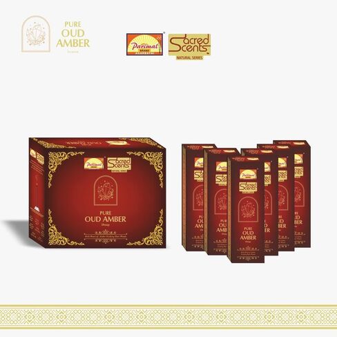 أعواد عود العنبر النقي من باريمال (78-88) (240 جم) | 45-60 دقيقة حرق | عود عنبر بخور أقل بخور | كل علبة 40 جرام | عطر غني يدوم طويلاً | حامل دوب بالداخل | حزمة من 6 in Kuwait