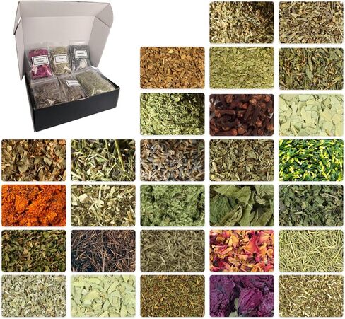 30 Pcs Witchcraft Herbs for Spell Jars, Premium Dried Flowers Apothecary Kit for Wiccan Supplies, Rituals & Manifestation, Beginner Witch Stuff (10g/Bag) in Kuwait