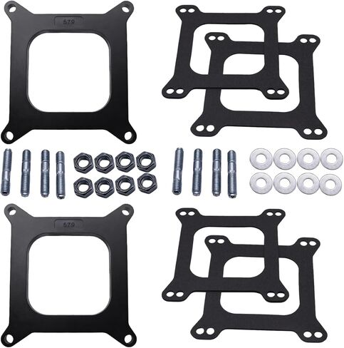 Black Carb Spacers 1/2" 0.5" Tall Open Phenolic Carburetor Spacer Compatible with Holley 4150 4160 4bbl. SBC BBC Carb 2 Set in Saudi Arabia