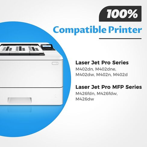 خرطوشة حبر 26A متوافقة مع خرطوشة الحبر الأسود HP 26A CF226A 26X CF226X تعمل لطابعات Laser Jet Pro MFP M426fdw، M426fdn، M402dn، M402dne، M402dw، M402n، M426، M402 Series، عبوتان in Kuwait