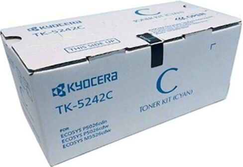 خرطوشة حبر سماوي طراز TK-5242C من KYOCERA 1T02R7CUS0 لاستخدام طابعات ECOSYS P5026cdN وP5026cdw وM5526cdw؛ ما يصل إلى 3000 صفحة من الإنتاجية بتغطية 5% in Saudi Arabia