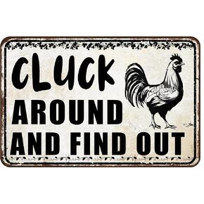 Funny Chicken Signs Chicken Coop Accessories Rooster Decorations Chicken Gifts Stuff For Farmhouse Garden Decor 8 x 12 Inch in Kuwait