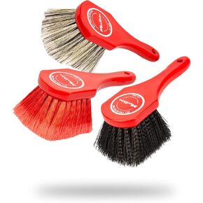 Maxshine 3-Piece All Interior & Exterior Detailing Brush Kit: Ideal for Car Wheels, Rims, Carpets, Engine Bays, Tires, & Interiors. Effective Dirt, Grime, & Tar Removal - A Must-Have For Car Detailing in Kuwait