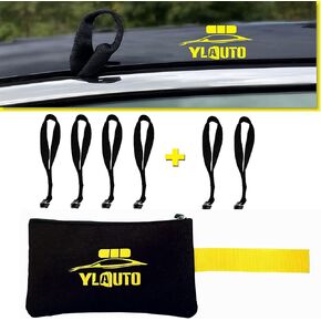 Rooftop Cargo Tie Down Hook Straps for Attaching Car Top Carriers Without A Roof Rack,100% Waterpoof,Suitable for Any Rooftop Cargo Carrier,No More Straps Inside Your Car(6PCS) (Orange) in Kuwait