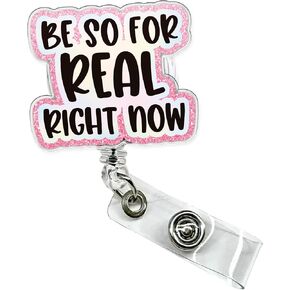 كن كذلك من أجل بكرة شارة حقيقية الآن، حامل شارة بطاقة هوية لطيف قابل للسحب، هدايا مشبك شارة عمل تحمل اسم مضحك لـ RN LPN CNA MA ER Night Shift Nurse Nursing Doctor Doctor Worker Medical Worker in Kuwait