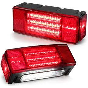 ضوء ذيل المقطورة LED مع قضبان إضاءة ثلاثية 12 فولت ضوء مقطورة مستطيل 131 مصباح LED فائق السطوع للفرامل تشغيل لوحة الترخيص ضوء علامة جانبية لمقطورة القارب IP67 DOT عدسة حمراء معتمدة in Kuwait