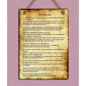 Tin Sign Metal Tin Sign 8x12 inches Hanging Vintage Grunge Style Desiderata Poem Tin Wall Decoration Iron Painting Metal Decorative Wall Art in Kuwait
