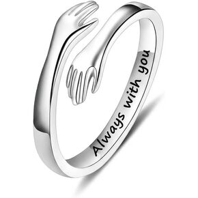 Hug Ring for Women Adjustable Engraved Open Band Jewelry Sentimental Birthday Gift for Her in Kuwait