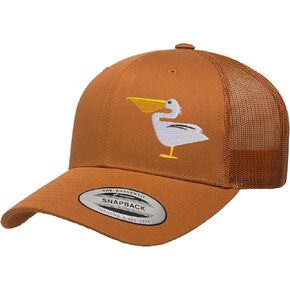 Embroidered Pelican Trucker Hat – Adjustable Snapback Mesh Back Baseball Cap Outdoor Casual Hat for Men Women in Kuwait