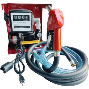 Electric Diesel Transfer Pump Kit - 110V, 550W, 16 GPM Electric Fuel Transfer Pump With Automatic Nozzle, Mechanical Fuel Meter, 13 Feet Dispensing Hose and 6.6 Feet Suction Hose in Saudi Arabia