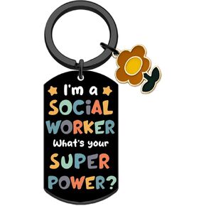 Social Worker Gifts For Women Funny Social Worker Appreciation Gifts Keychains Thoughtful Thank You Gift for Famle School Socials Workers Volunteer Principal Graduation Birthday Gift Keyring in Kuwait