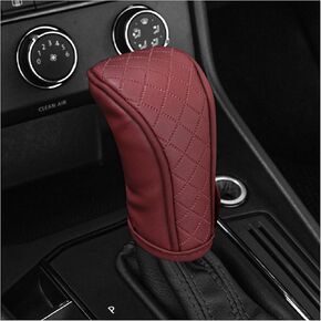 Sun Walker Leather Car Gear Shift Knob Cover, Anti-Slip Waterproof Auto Shift Knob Handle Protector, Breathable Shifter Stick Protective Cover Interior Decoration for Sedan Truck SUV (Beige) in Kuwait