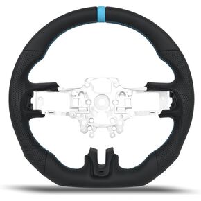 Heated Hydro-dip Carbon Fiber Steering Wheel, Includes 3pcs Matching Trim Bezels, for Ford Mustang 2018-2023 GT EcoBoost Shelby GT500, Red Stripe Flat Bottom, Retains Heating Function in Kuwait