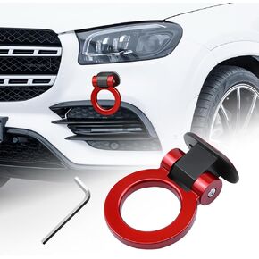 Tow Hook Kit, Front Rear Bumper Trailer Ring Eye Hook Decoration Hitch Sticker, Universal Auto Exterior Ring Shaped Towing Hooks for Car Truck SUV RV, Car Accessories (Red) in Kuwait
