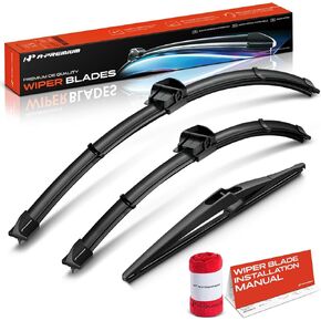 شفرات ممسحة الزجاج الأمامي A-Premium مقاس 22 بوصة + 18 بوصة + 12 بوصة متوافقة مع Saturn Astra 2008-2009 - مجموعة شفرات مساحات خلفية أمامية لموصل ذراع مخلب SL/Snap، مع مؤشر ارتداء ومنشفة، عبوة من 3 قطع in Kuwait