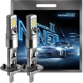 مصابيح الضباب NINEO H1، لمبة H1 1:1 حجم صغير 6500K أبيض 500% فائق السطوع وسهل التركيب، عبوة من قطعتين in Kuwait