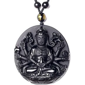 القلائد النسائية القلائد الرجالية رائعة نقية حجر سبج طبيعي قوانيين كوان يين بوديساتفا بوذا تمثال قلادة قلادة الرجال أو النساء in Kuwait