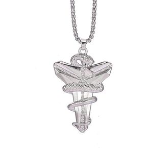 Black Mamba Necklace for Men Silver Snake Year Necklace Hip Hop Pendant Necklace Animal Zodiac Lucky Necklace Snake Wrapped Cross Necklace Trendy Mamba Stainless Steel Necklace in Kuwait