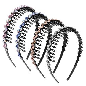 Plastic Rhinestone Headbands for Women,6PCS Sparkly Crystal Headband Non Slip Tooth Hair Bands Rhinestone Hair Hoop,Comfortable Daily Prom Party Head Accessories in Kuwait