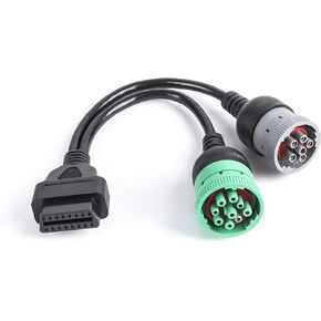 9pin J1939 Male and 6pin J1708 Male to OBD2 Female Port Splitter Y Cable (1) in Kuwait
