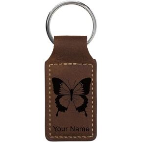 LaserGram Rectangle Keychain, Swallowtail Butterfly, Personalized Engraving Included in Saudi Arabia