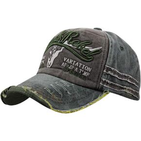 Mens Distressed Washed Cotton Jeans Curved Brim Golf Trucker Baseball Cap Hat in Saudi Arabia