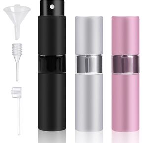 vivinin 8ML Perfume Travel Refillable Atomizer, 3PCS Travel Perfume Bottle Refillable, Portable Empty Cologne Dispenser for Men and Women - Standard Travel Size in Kuwait