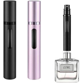 2PCS Perfume Travel Refillable Bottle, Bottom-Filling Fragrances Perfume Atomizer, Empty Mini Cologne Dispenser, Portable Sprayer Pocket Size for On the Go 10ml (Black & Dark Blue) in Saudi Arabia