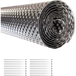 Exhaust Heat Shield Automotive 15" x 39", 0.5mm Embossed Aluminum Heat Shield Kit with 20PCS Cable Metal Ties for Muffler Exhaust Wrap, Heat Barrier,Car Exhaust Sheet in Kuwait