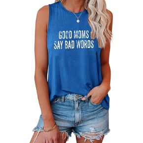 Good Moms Say Bad Words Funny Graphic Tank Tops for Women Casual Sleeveless Gift Shirts for Mom in Kuwait