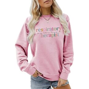 Respiratory Therapist Sweatshirt, Retro Crewneck Sweater Women Pullovers Funny Respiratory Therapy Shirts Grad Gifts in Saudi Arabia
