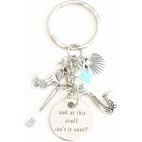 انظر إلى هذه الأشياء أليس هذا أنيقًا وسلسلة مفاتيح فضية ساحرة وإكسسوارات حورية البحر الصغيرة هدية أرييل للأميرة المفعمة بالأمل والحلوة التي أبيعها للنساء in Kuwait