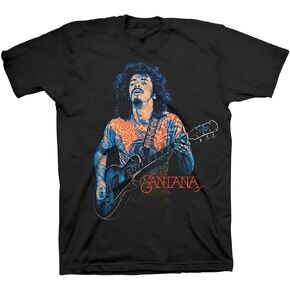 Santana Men's Psychedelic Carlos T-Shirt Black | Officially Licensed Merchandise in Kuwait