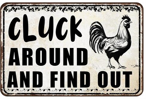 Funny Chicken Signs Chicken Coop Accessories Rooster Decorations Chicken Gifts Stuff For Farmhouse Garden Decor 8 x 12 Inch in Kuwait