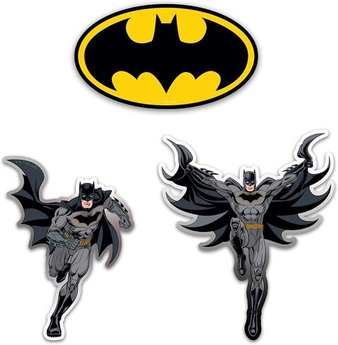 Elektroplate Officially Licensed DC Comics Batman in Action and Bat Symbol Dynamic Decals | Premium Auto-Grade Weatherproof Vinyl Stickers for Car, Water Bottle, Phone & More| USA Made | Set of 3 in Saudi Arabia