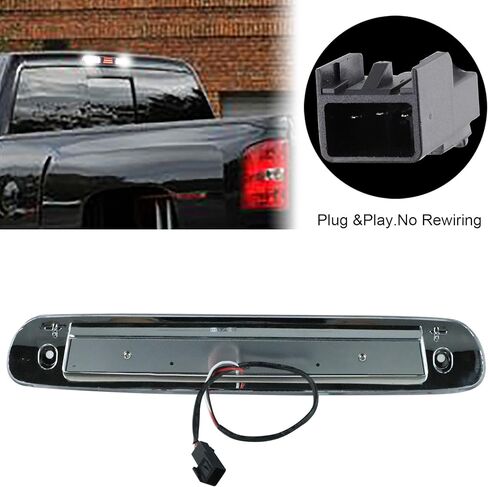 For 2007-2013 Chevy Silverado & GMC Sierra 1500 2500HD 3500HD LED 3rd Third Tail Brake Cargo Light High Mount Stop Lamp Replacement 25890530 OE (Chrome Housing Clear Lens) in Saudi Arabia
