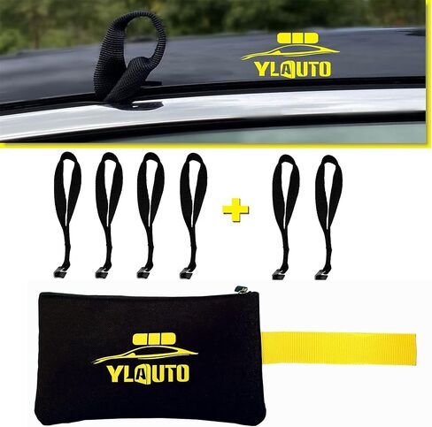 Rooftop Cargo Tie Down Hook Straps for Attaching Car Top Carriers Without A Roof Rack,100% Waterpoof,Suitable for Any Rooftop Cargo Carrier,No More Straps Inside Your Car(6PCS) (Orange) in Kuwait