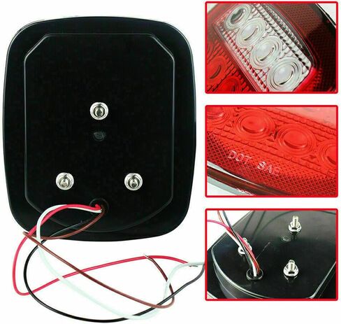 العالمي 16 LED وقف الذيل بدوره إشارة النسخ الاحتياطي عكس الفرامل أضواء علامة التخليص مصابيح أحمر / أبيض لرانجلر YJ TJ JK CJ شاحنة مقطورة قارب RV، حزمة من 2 in Saudi Arabia