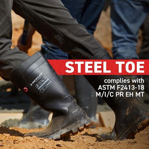 Dunlop Purofort FieldPRO full safety - Work boots for Men & Women with Steel Toe - Waterproof Safety boots - Chemical and Slip Resistant - Construction boots With Cold Insulation - Green/Black - Size 3 - 14 in Saudi Arabia