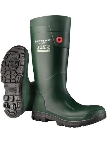 Dunlop Purofort FieldPRO full safety - Work boots for Men & Women with Steel Toe - Waterproof Safety boots - Chemical and Slip Resistant - Construction boots With Cold Insulation - Green/Black - Size 3 - 14 in Saudi Arabia