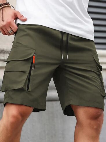 Men's Casual Shorts, Quick-Dry Workout Shorts with Pockets, Streetwear Style for Outdoor & Daily Wear in Saudi Arabia