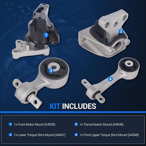 Autoround Engine Motor and Trans Mount Kit [L4 1.8L] Fit for Civic 2006-2011 Honda, Manual Transmission, Replace OE A4547 A4548 A4530 A4546, Set of 4 in Saudi Arabia