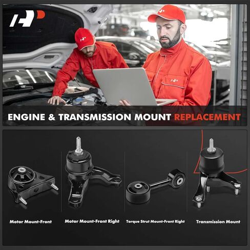 A-Premium 4PCS Engine Motor Mount Transmission Mount Torque Strut Mount Kit Compatible with Toyota Highlander 2004 2005 2006 2007 2.4L, FWD, Automatic Transmission in Saudi Arabia