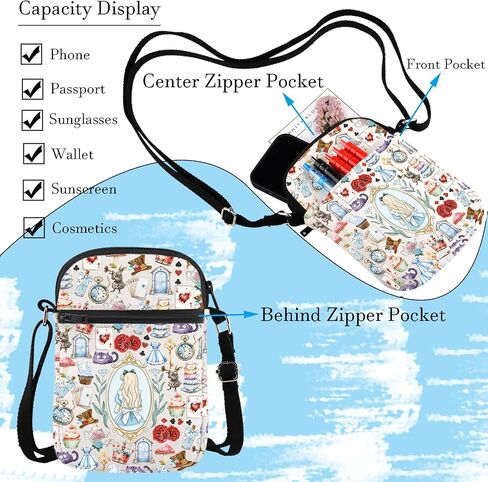 WCGXKO Fairy Tale Movie Gift Fairy Tale Fans Gift Wonderland Movie Lover Inspirational Gift Zipper Crossbody Purses Bag in Saudi Arabia
