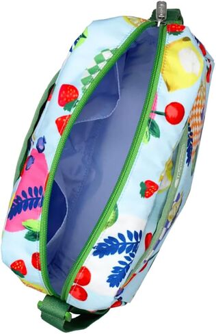 حقيبة كروس دانييلا من LeSportsac للفواكه الطازجة، طراز 2434/لون E840، فواكه غريبة الشكل مرتبة بشكل فني، برتقال عصير نابض بالحياة، ليمون ولايم، كرز حلو وتوت in Saudi Arabia